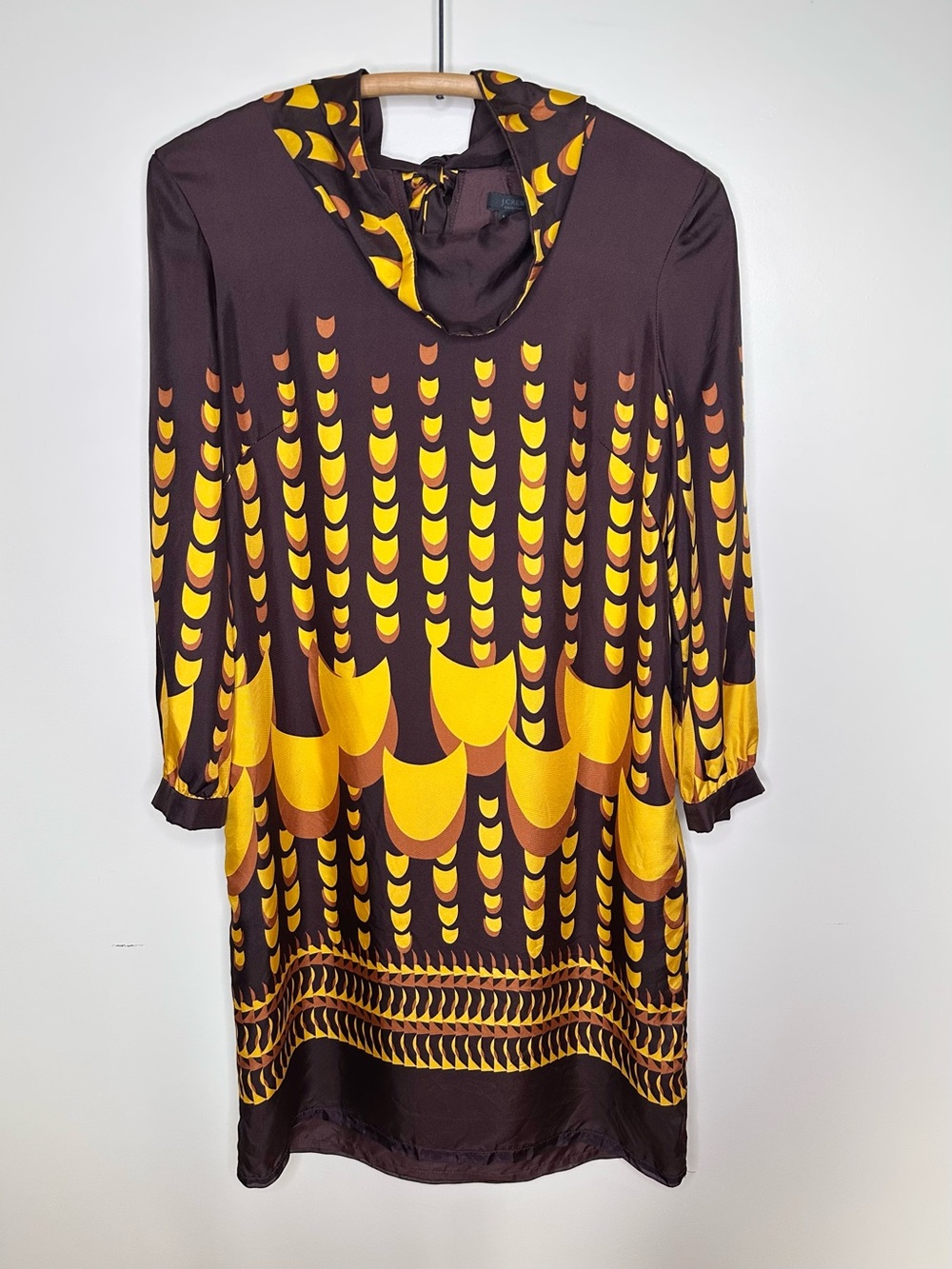 J. Crew Collection Silk Mod Mini Dress Retro Roll Neck 2008 Vintage Size 4